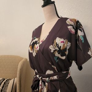 (A) New With Tag Ann Taylor Women Black Flower Pattern Dress Size XXS $149